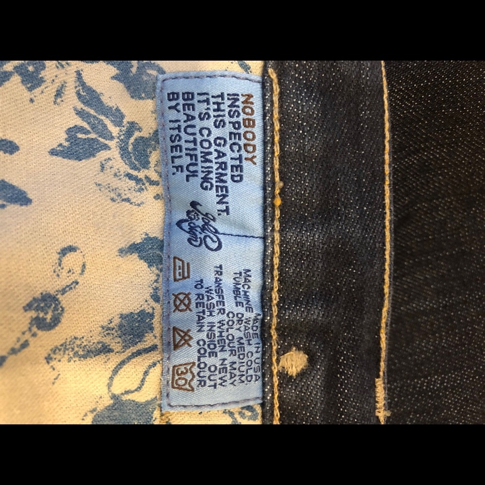 GOLDSIGN Vintage Original Early 00s Y2K Low Rise straight leg dark denim jeans - Picture 5 of 9